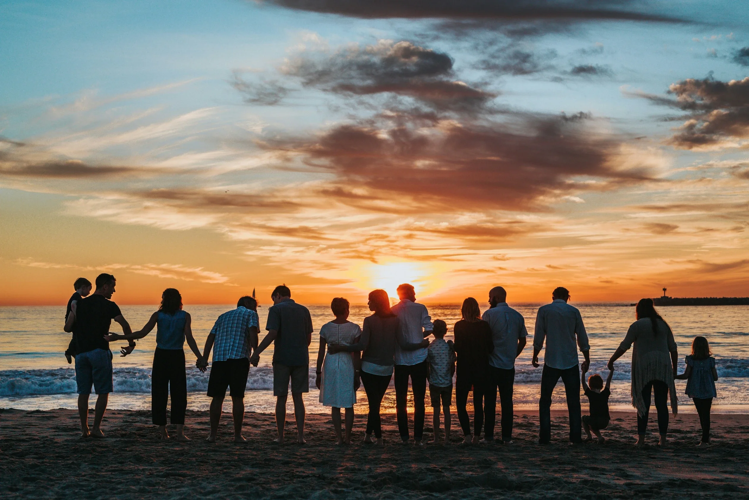 Multi-generational family gathering together